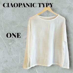 CIAOPANIC TYPY チャオパニックティピー トップス シアー ボーダー 長袖 ベージュ系 ONE