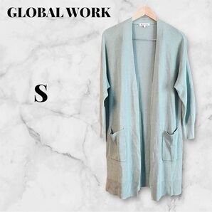 GLOBAL WORK グローバルワーク ロングカーディガン ブルー系 S