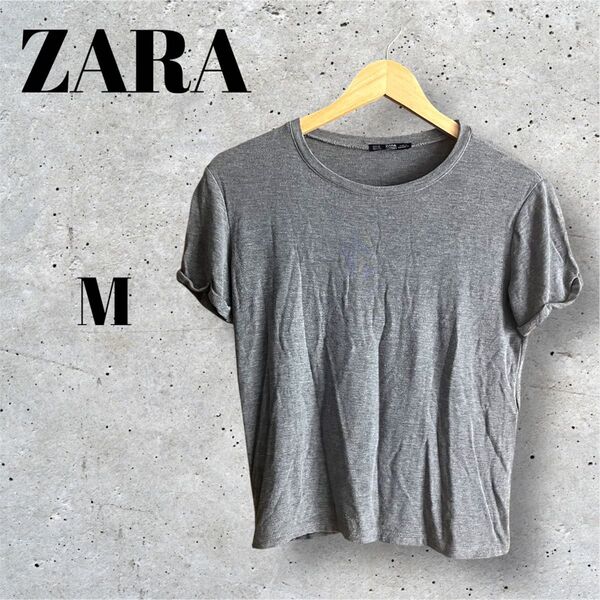 ZARA ザラ トップス Tシャツ 半袖 グレー M