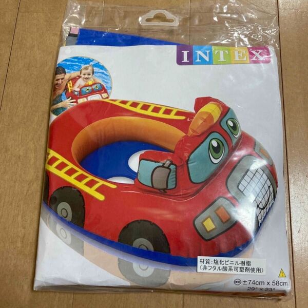 新品未開封 インテックス INTEX キッズ浮き輪 消防車