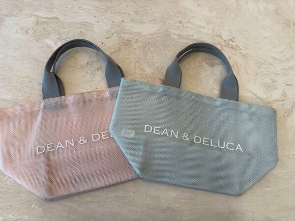 DEAN&DELUCA メッシュトートバッグ ピンク+ミントS