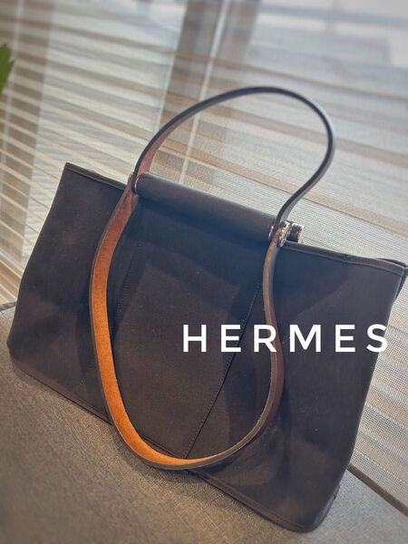 エルメス HERMES カバックエランPM 2WAYバッグトートキャンバスレザー
