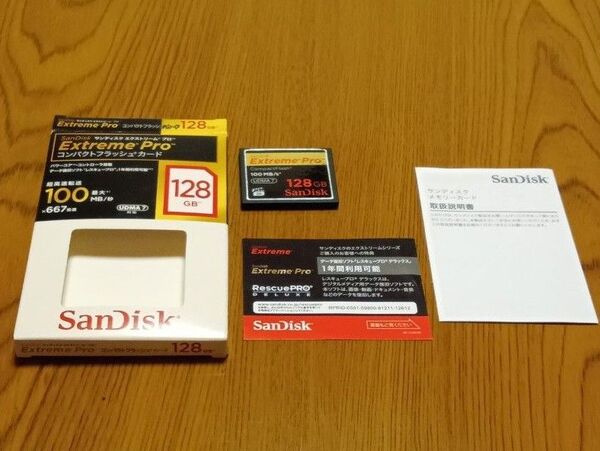 128GB コンパクトフラッシュ 100MB/S 667倍速 SanDisk Extreme PRO