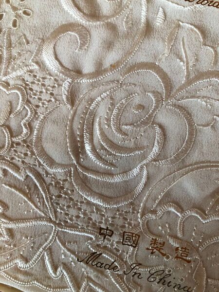 中国 レースハンカチ 刺繍