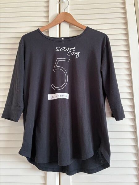 プリントTシャツ ブラック レディース M