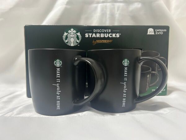 新品 スターバックス マットブラックマグカップ 2個セット スタバ コーヒー