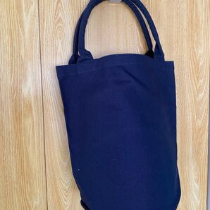 キャンバストートバッグ ネイビー 無地 シンプル