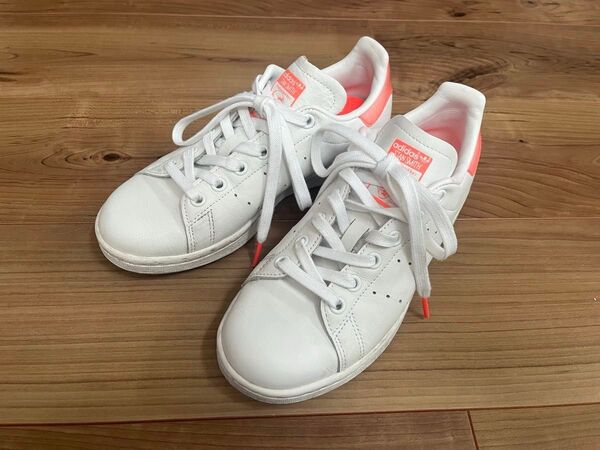 adidasアディダス★希少完売!W STAN SMITHスタンスミス/本革レザースニーカー★ホワイト白xピンク/22.5cm