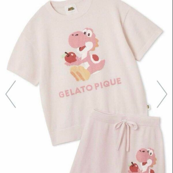 【ジェラピケスーパーマリオ】完売ピンク ラッピング ミント キノピオヨッシージャガードプルオーバーショートパンツ ジェラートピケ
