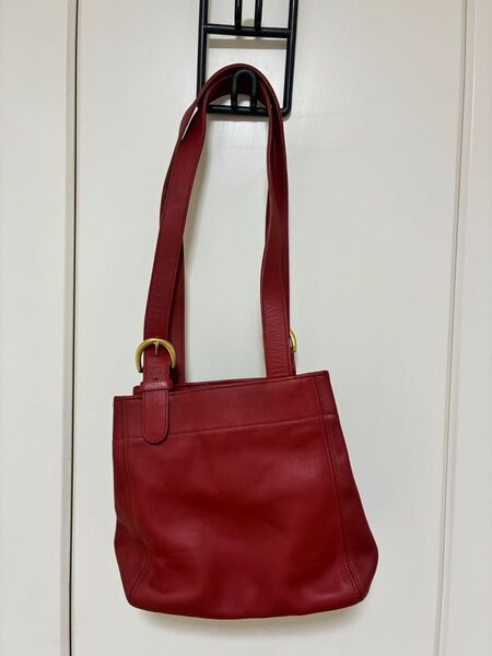 レッド系 レザー COACH トートバッグ オールドコーチ ショルダーバッグ 肩掛け コーチ ヴィンテージ