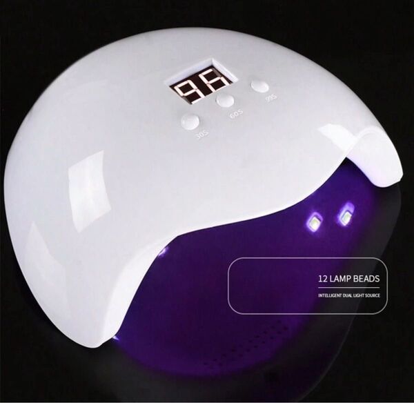ジェルネイル セルフネイル UV LED ライト 自動センサー 12LED 3段階 ジェルネイルライト レジン 高速硬化