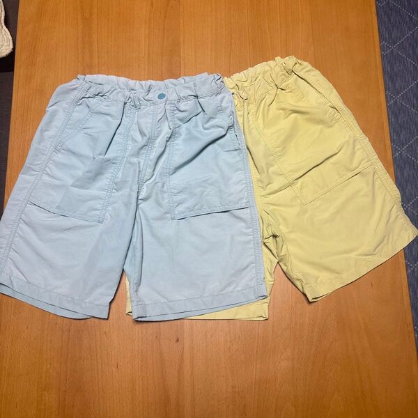 ユニクロ ギアショートパンツ 150cm イエロー/ブルー ショートパンツ 半ズボン 2枚セット