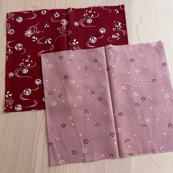 シーチング生地 和柄 桜 まり ピンク えんじ ハンドメイド はぎれ 御朱印帳 生地