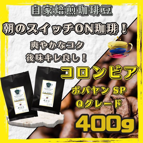 【自家焙煎珈琲豆】400g コロンビア ポパヤン スプレモ Qグレード