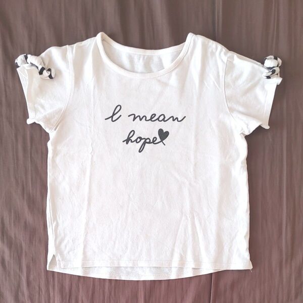 I mean hope ロゴTシャツ 半袖 白 ホワイト キッズ130(※小さめなので120 ) ベルメゾン 1シーズン着用