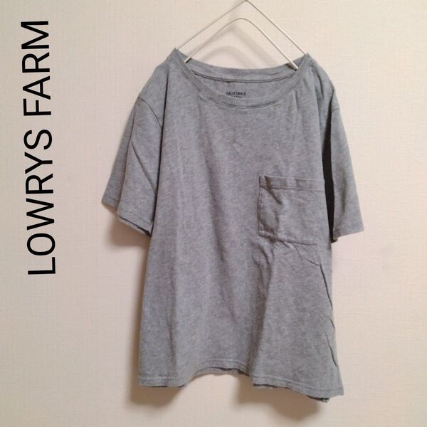 LOWRYS FARM グレーTシャツ コットンTシャツ シンプル