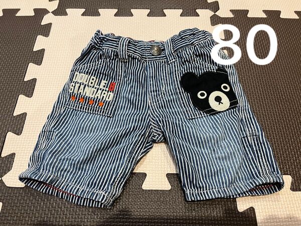 DOUBLE.B ミキハウス デニムハーフパンツ ショートパンツ 半ズボン80