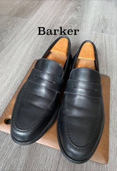 BARKER バーカー グッドイヤー式 サドルローファー ウォルナットカーフ 黒