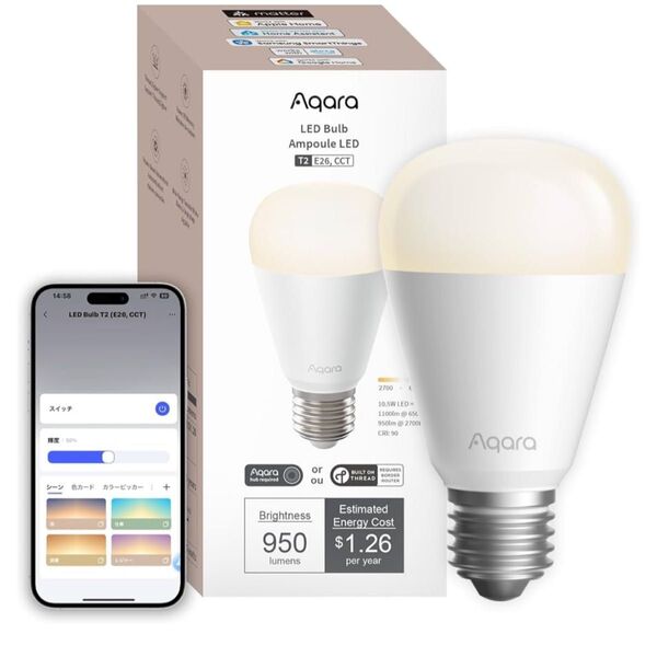Aqara LED 電球 T2 E26口金 CCT アカラ