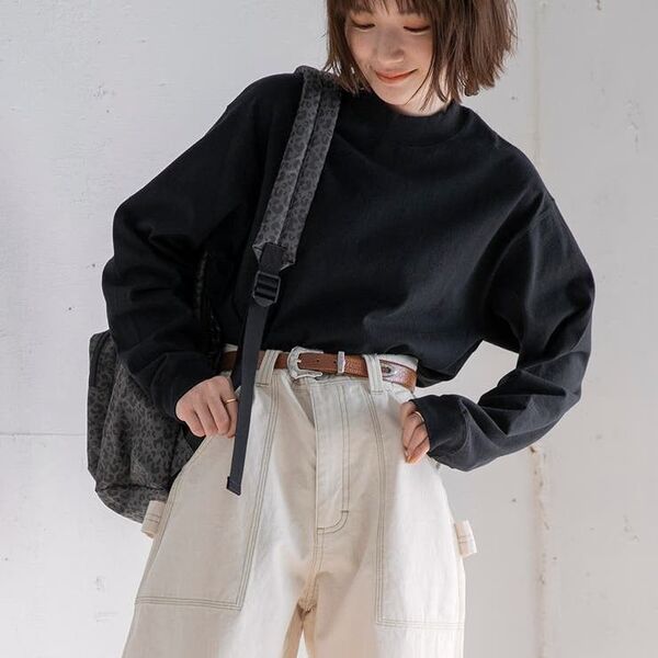 coen(ユナイテッドアローズグループ)USAコットンモックネックTシャツ Mサイズ