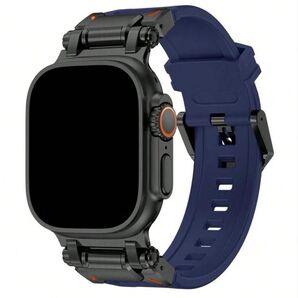 ブラック×ブルー Apple Watchバンド 49/46/45/44/42mm