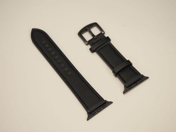 Apple Watchバンド ブラックマットレザー 49/46/45/44/42mm