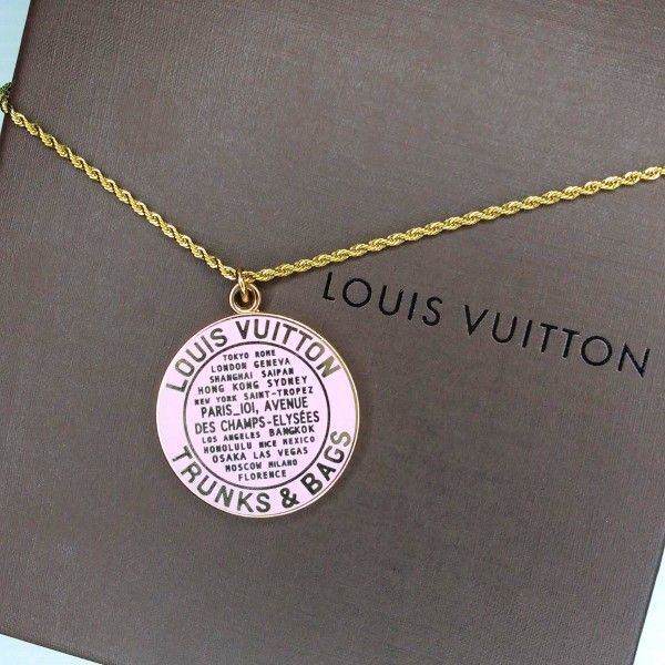 ルイヴィトン LOUISVUITTON (正規品) ★美品★サークル型T&Bコインチャーム&ネックレスチェーン(社外品)