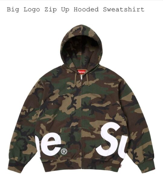 Supreme Big Logo Zip Up Hooded Sweatshirt Mサイズ Camo 迷彩 パーカー