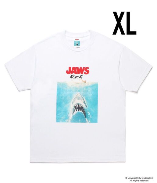 白XL WACKO MARIA JAWS T-SHIRT クルーネックTシャツ ワコマリア ジョーズ ムービーTシャツ