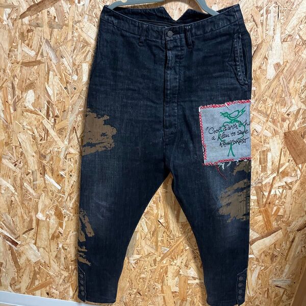 Vivienne Westwood Manデニムパンツ ペイント パッチワーク ブラック