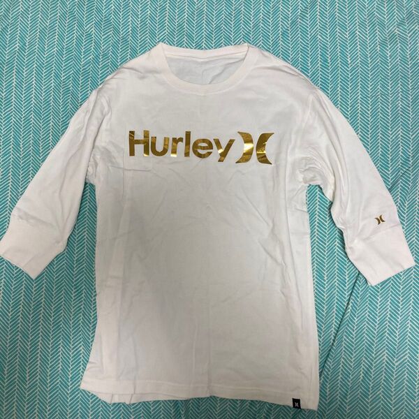 Hurley 七分袖Tシャツ ゴールドロゴ ホワイト Mサイズ