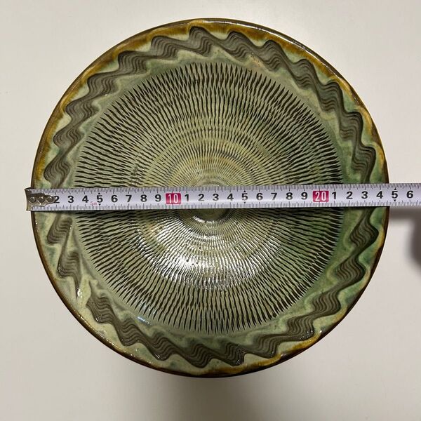 小鹿田焼 お皿 約24cm 約8寸 使用済 国指定 重要無形文化財 大皿 和食器