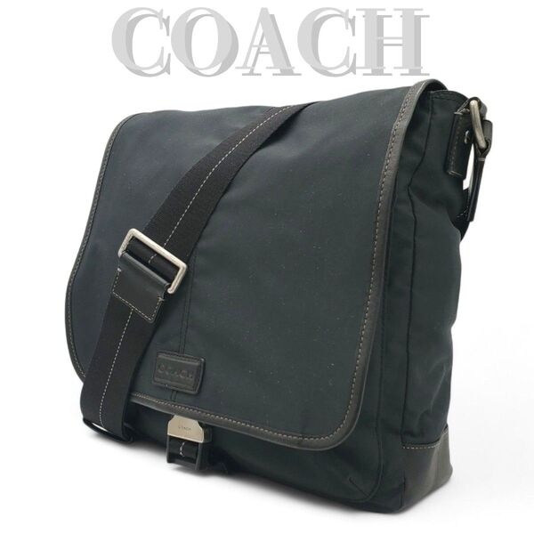 COACH ショルダーバッグ ヴァリックマップバッグ ナイロン 斜め掛け 黒