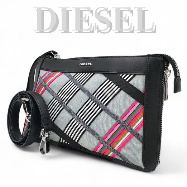 DIESEL ショルダーバッグ 2way クラッチバッグ デニム 斜め掛け