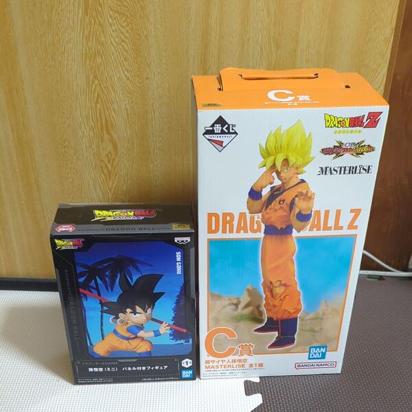 ドラゴンボールZ 一番くじ ドラゴンボール VSオムニバスCROSS C賞超サイヤ人孫悟空と孫悟空(ミニ)パネル付きフィギュア