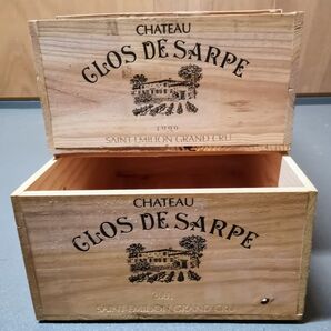 フランスボルドーワイン木箱2、1999’/2001’ シャトー・クロ・ド・サルプ ヴィテージウッドケース レア品