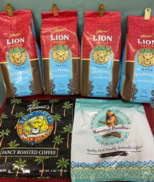 ハワイ Lion Coffee ライオンコーヒー ヘーゼルナッツフレーバーコーヒー&おまけ
