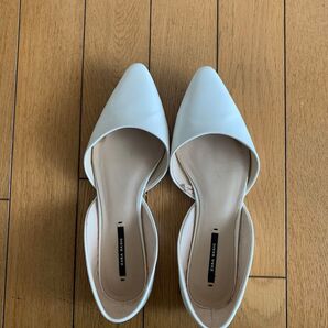 ZARA BASIC フラットシューズ オフホワイト 37
