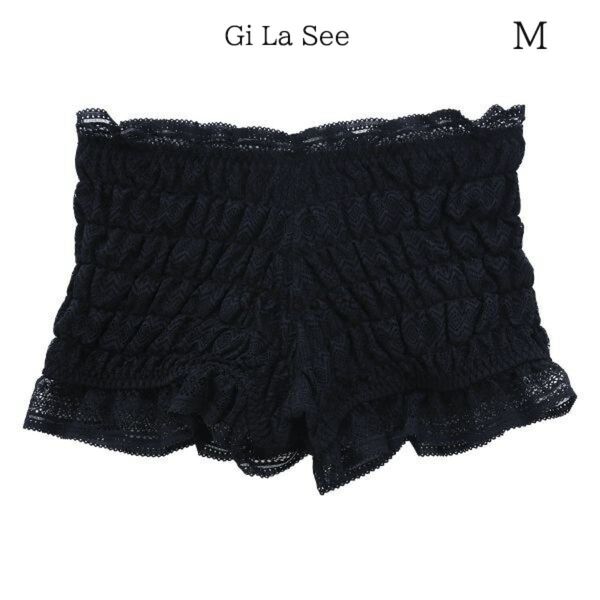 ペチパンツ ペチコート パンツインナー 下着 黒 M