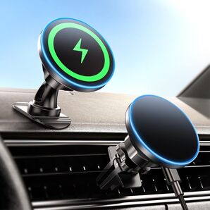 magsafe 車載 スマホホルダー マグセーフ充電器 急速充電&超強磁力マグネット ワイヤレス車載充電器 360°自由調整