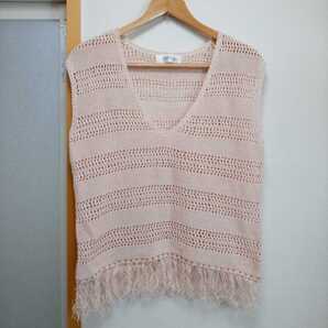 For ladys コットン レース ニットベスト