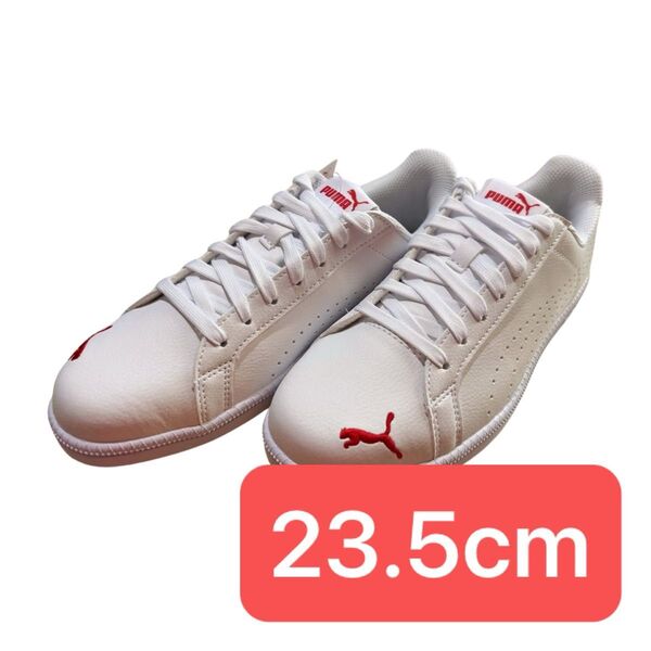 PUMA Smash catスニーカー 23.5cm ホワイト/レッド