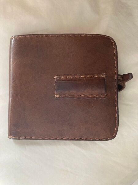 革 二つ折り 小銭入れ レザー 本革 コンパクト財布 ハンドメイド 坂田典子