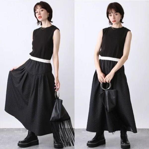 JEANASIS★カットドッキングジャガードワンピース★