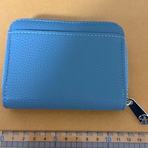 合皮 ミニ財布 ブルー