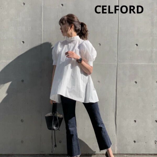 訳あり★セルフォード★CELFORD★バックリボンボリュームトップス★雑誌掲載品★38