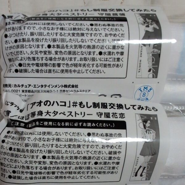 アオのハコ くじラック C賞 守屋花恋 D賞 守屋菖蒲 ほぼ等身大タペストリー 未開封セット