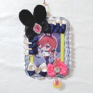 【SALE】痛ロゼット デコトレカケース デコカードケース ブロマイドケース ピンク 黒 うさ耳 ネイビー