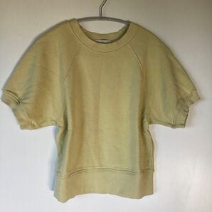 Didot.showroom ラグランクロップドハーフT ボリューム袖 ライムグリーン スウェットカットソー 半袖 韓国服