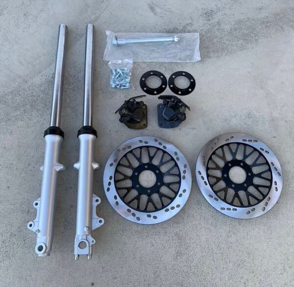 GS400 GSX400E GT380 GSX250E GSX400f ダブルディスク セット 33π ザリ ゴキ 新品 未使用